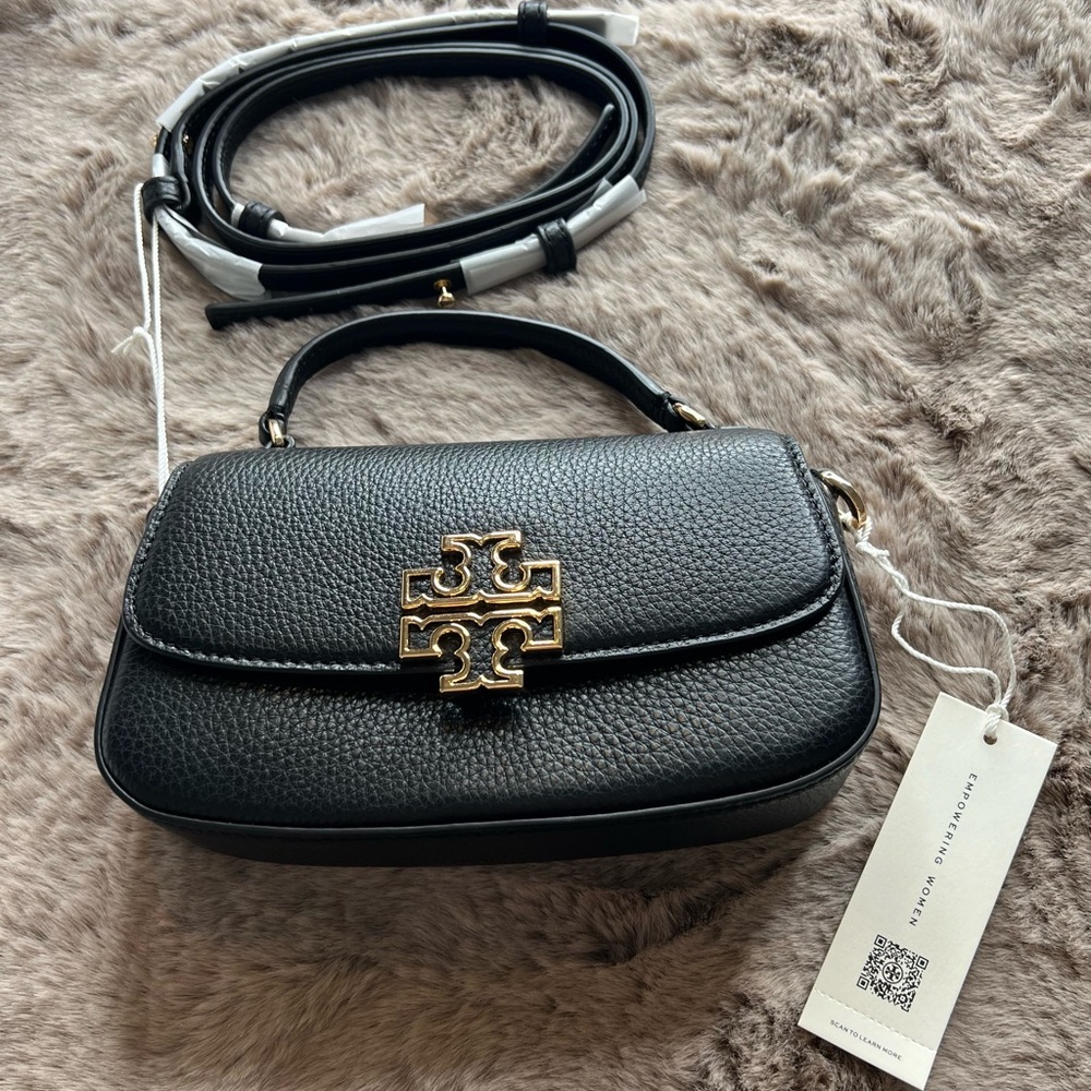 Tory Burch Black Mini Bag with Gold Accents